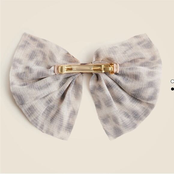 J. Crew brown, leopard Sheer bow hair clip barrette - Picture 2 of 6
